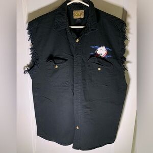 Y2K pit bull graphic biker shirt